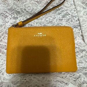 Coach Mustard Yellow Wristlet